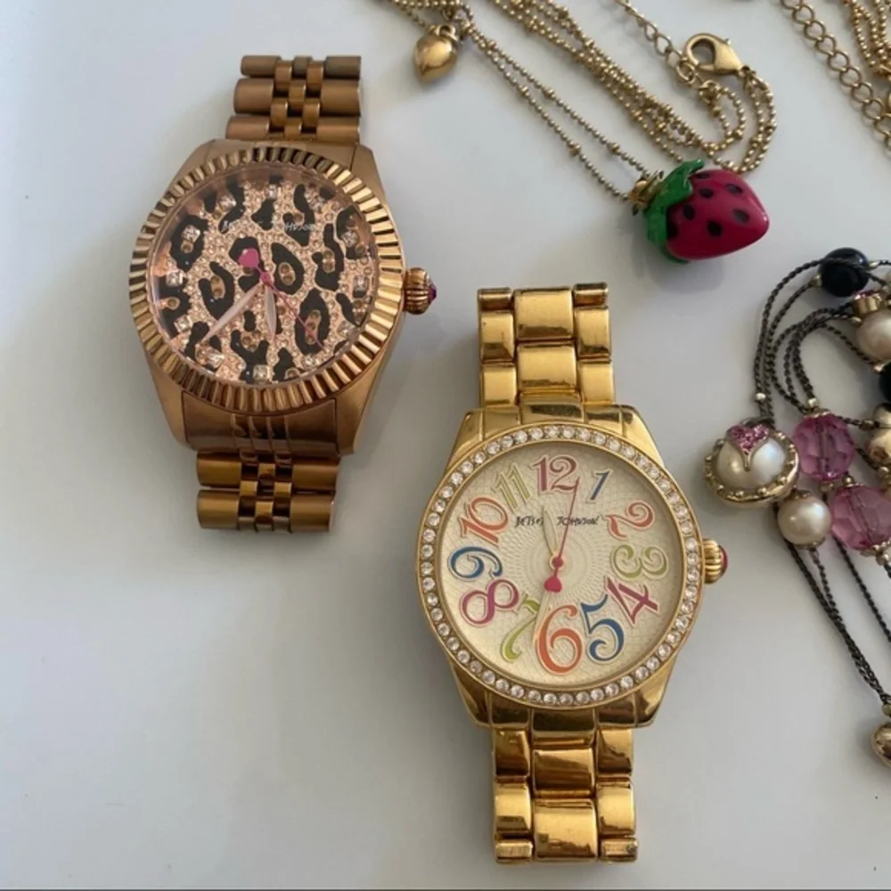 Betsey Johnson & Juicy Couture Watch Necklace Bracelet Bundle - Picture 2 of 4